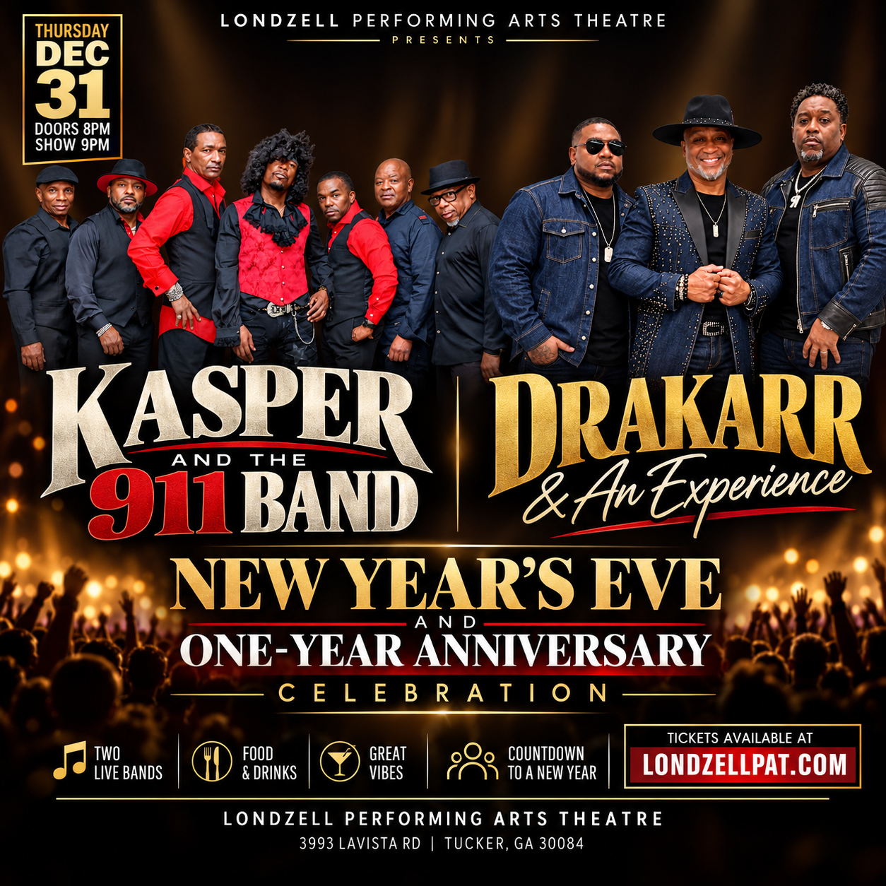 New Year’s Eve & One-Year Anniversary Celebration event flyer